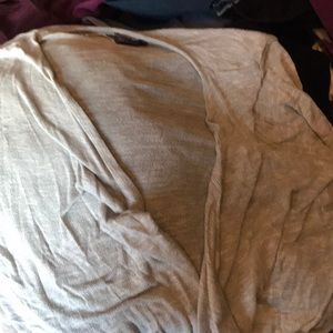 Open front gray sweater